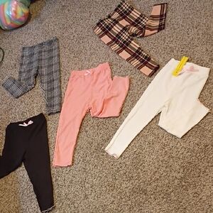 SHEIN Kids Leggings Set - Black, Pink, White, Plaid
